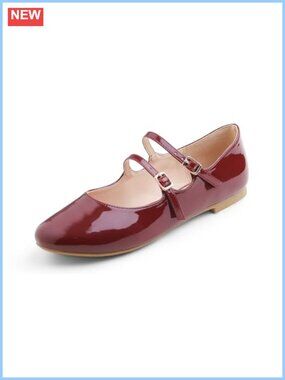 Mary Jane Flats Round Toe Double Strap Slip On Comfort Shoes
